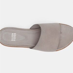 Eileen Fisher Touch Leather Flatform Sandal in brown/taupe Size Womens 7.5